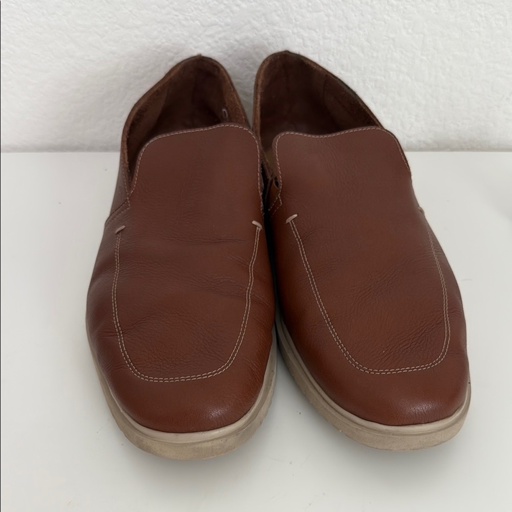 Hush Puppies Tan Leather Slip-On Loafers